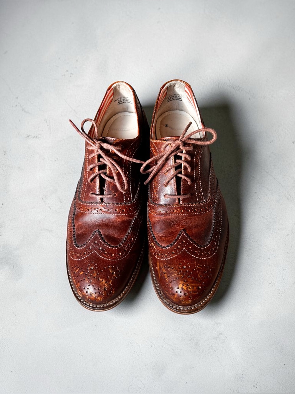 J Shoes Men’s Charlie Leather Wingtip Oxford Brogue Cap Toe Lace Up Shoes 9
